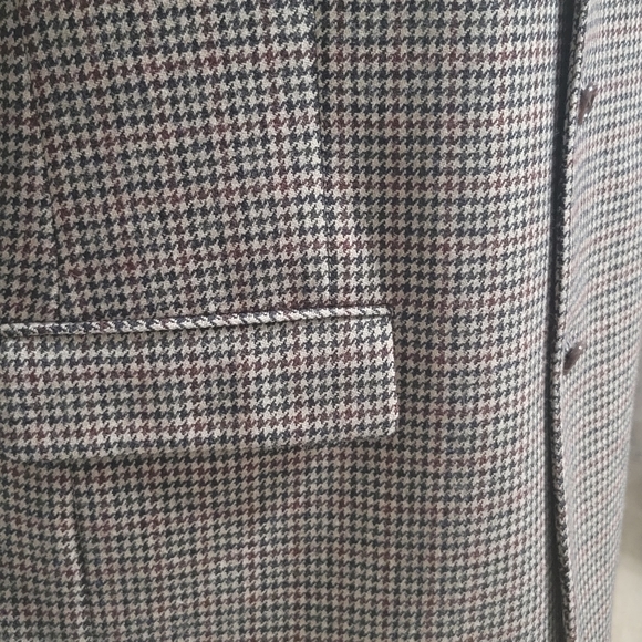 Bill Blass Mens blazer sport coat Jacket 44L wool  houndstooth READ - Picture 10 of 11